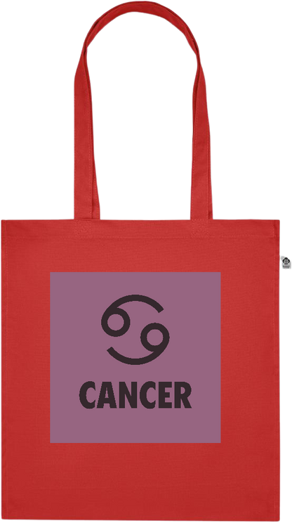 Zodiac Cancer Design - Premium colored organic cotton tote bag_RED_front