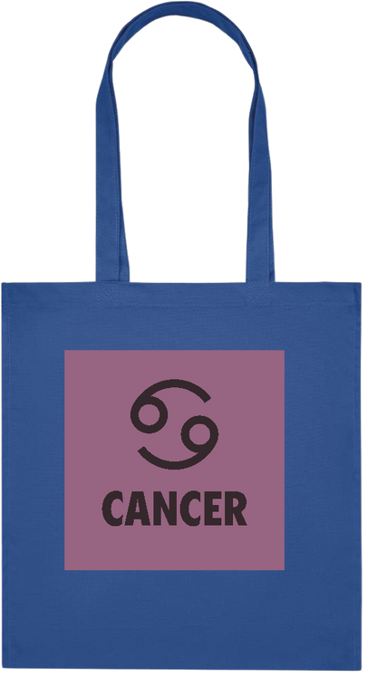 Zodiac Cancer Design - Premium colored organic cotton tote bag_ROYAL BLUE_front