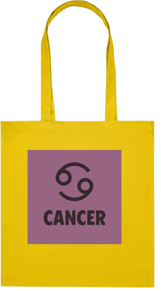 Zodiac Cancer Design - Premium colored organic cotton tote bag_YELLOW_front