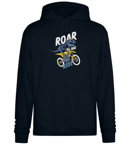 Dino Biker Design - Premium Essential Unisex Hoodie_BLACK_front