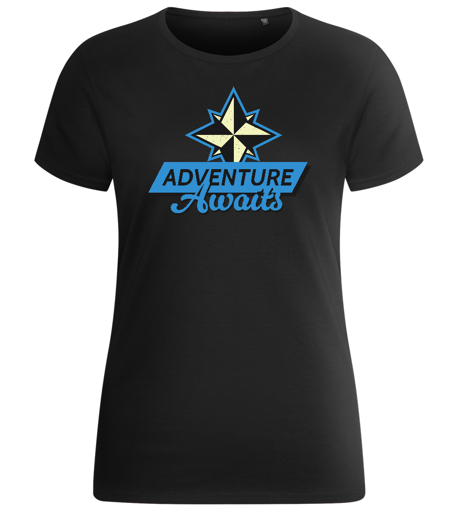 Follow the Adventure Design - Basic women's fitted t-shirt_DEEP BLACK_front