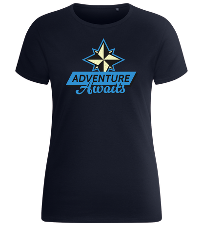 Follow the Adventure Design - Basic women's fitted t-shirt_FRENCH NAVY_front