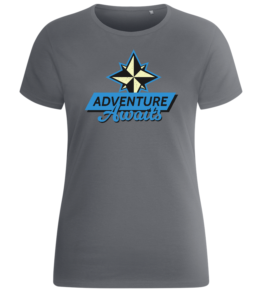 Follow the Adventure Design - Basic women's fitted t-shirt_MOUSE GREY_front