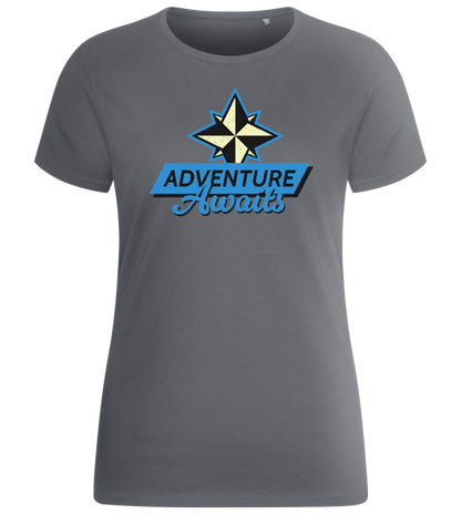 Follow the Adventure Design - Basic women's fitted t-shirt_MOUSE GREY_front