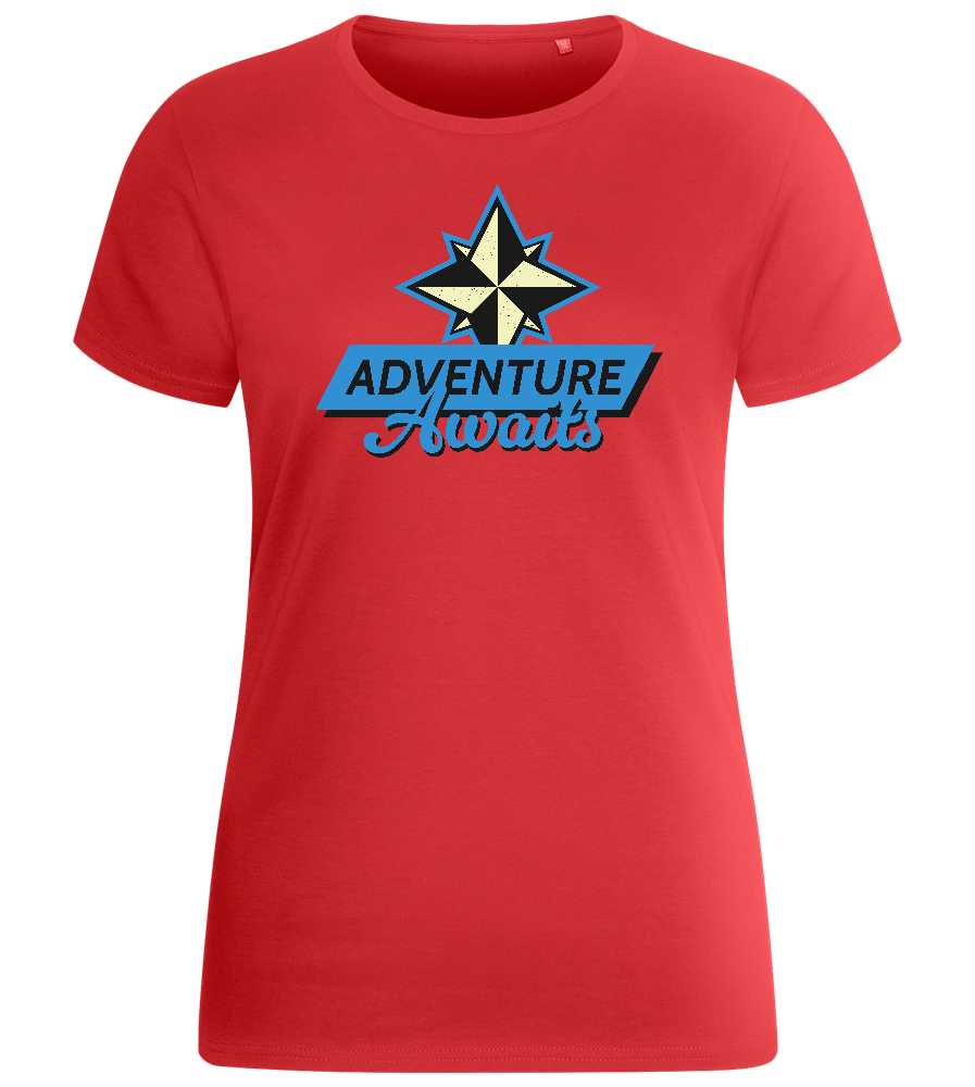 Follow the Adventure Design - Basic women's fitted t-shirt_RED_front