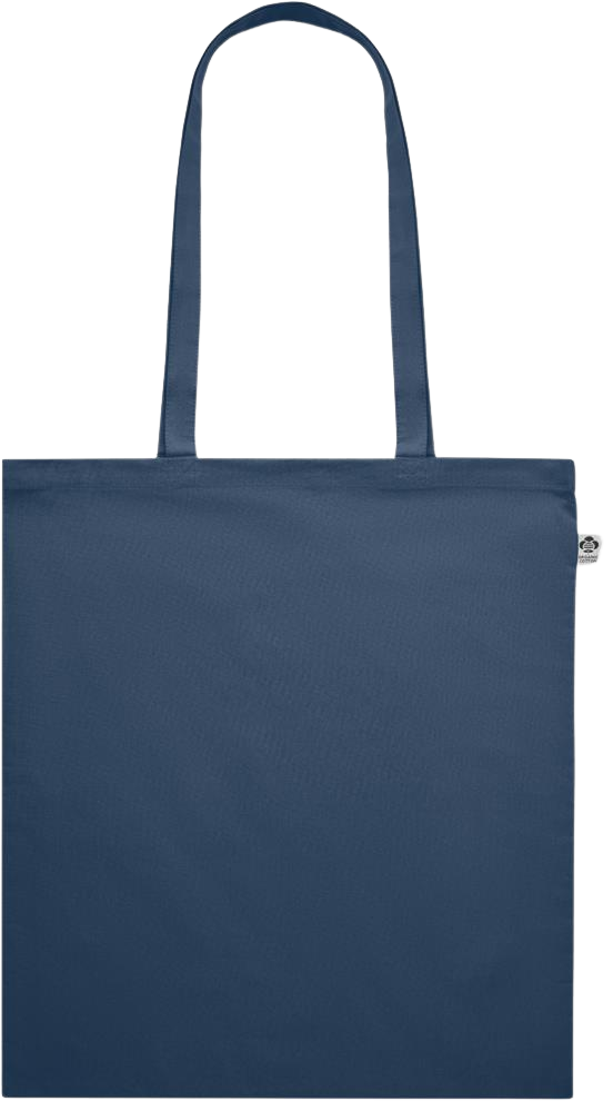 Premium colored organic cotton shopping bag_BLUE_front