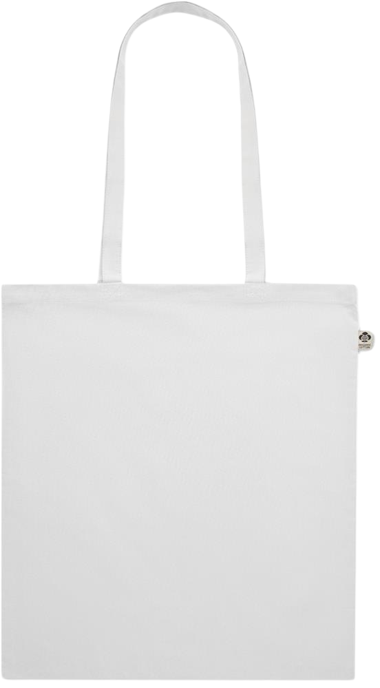 Premium colored organic cotton shopping bag_WHITE_front