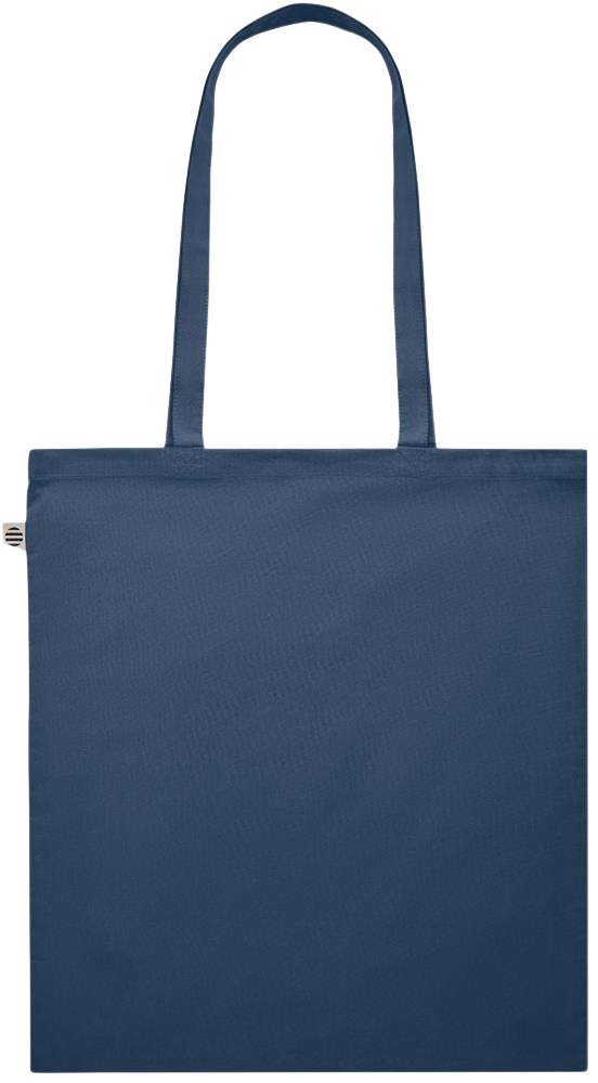 Premium colored organic cotton shopping bag_BLUE_back