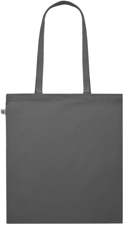 Premium colored organic cotton shopping bag_STONE GREY_back