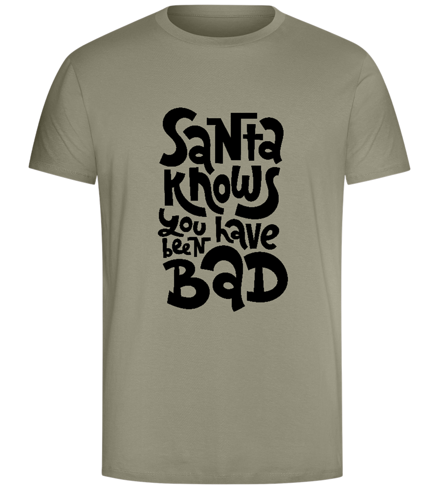 Santa Knows Design - Comfort Unisex T-Shirt_KHAKI_front