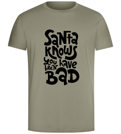 Santa Knows Design - Comfort Unisex T-Shirt_KHAKI_front