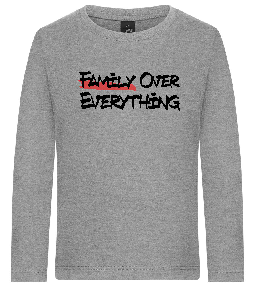 Family over Everything Design - Premium kids long sleeve t-shirt_ORION GREY_front