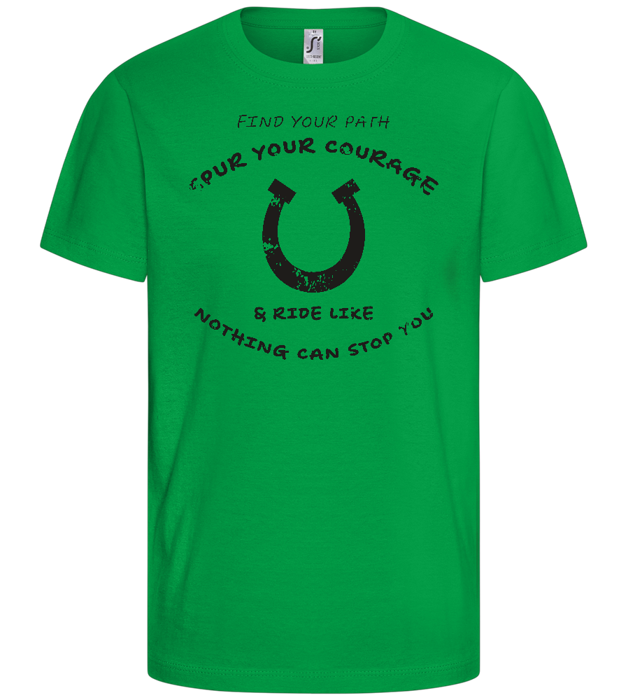 Spur Your Courage Design - Basic kids t-shirt_MEADOW GREEN_front