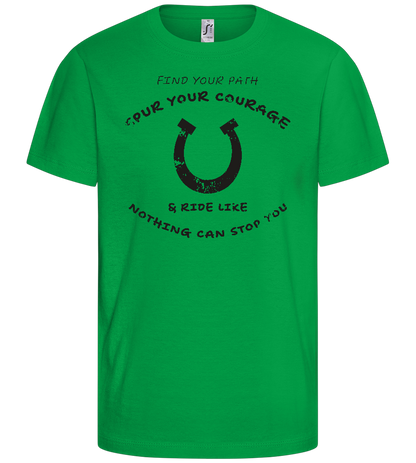 Spur Your Courage Design - Basic kids t-shirt_MEADOW GREEN_front