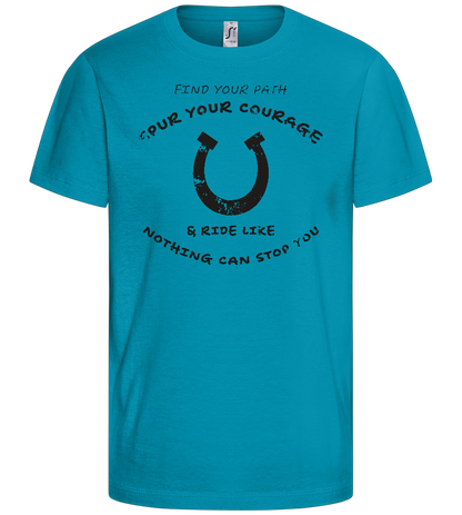 Spur Your Courage Design - Basic kids t-shirt_TURQUOISE_front