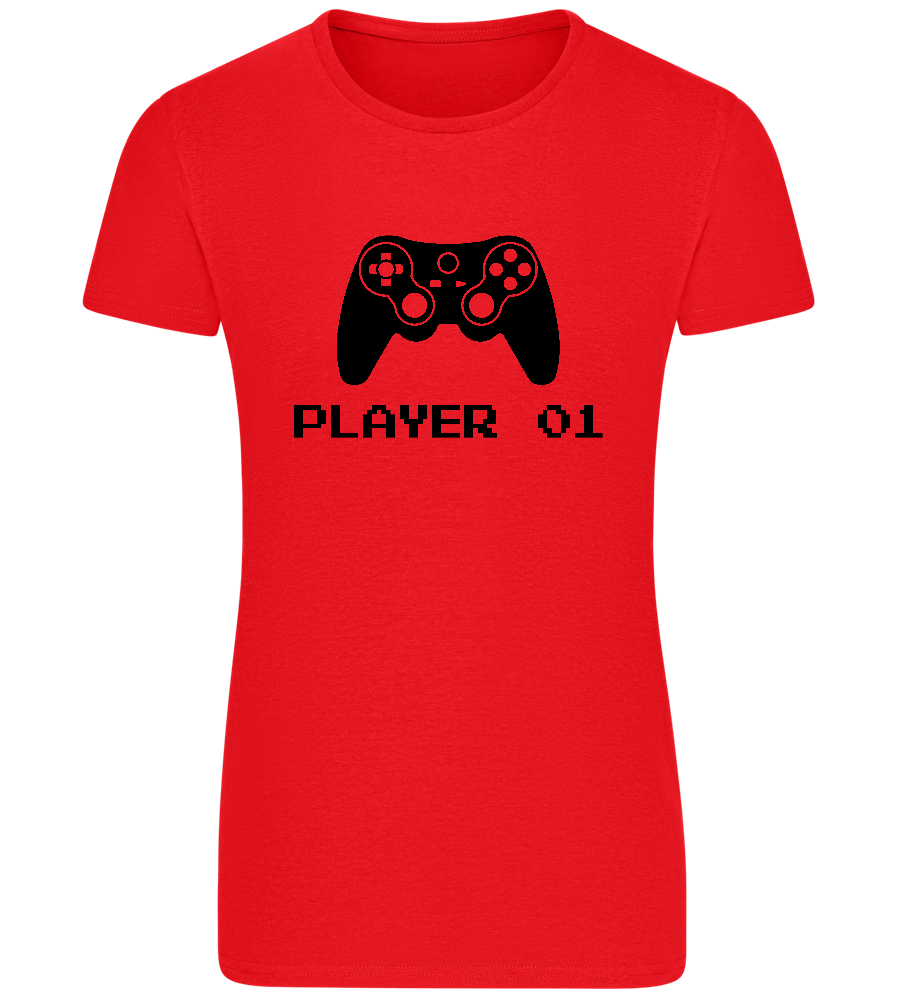 Player 1 Design - Basic women's fitted t-shirt_RED_front