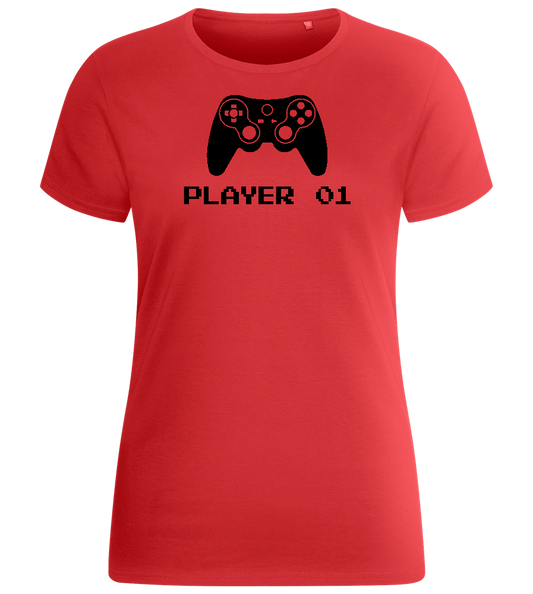 Player 1 Design - Basic women's fitted t-shirt_RED_front