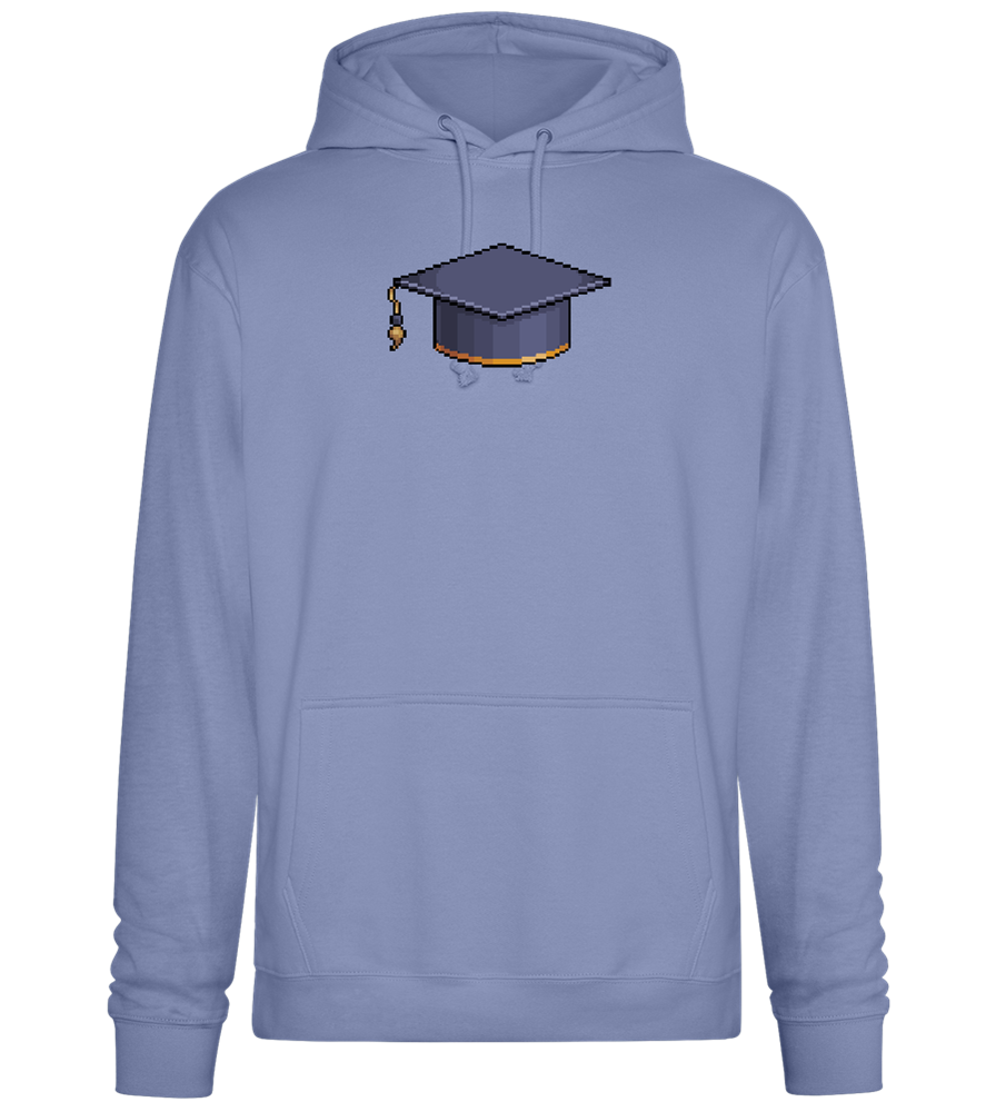 Pixelated Hat Design - Premium Essential Unisex Hoodie_BLUE_front