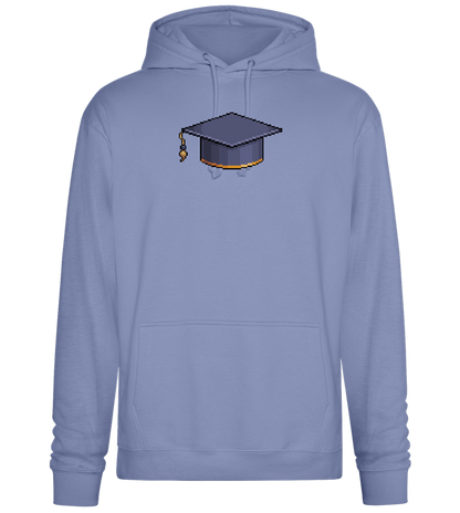 Pixelated Hat Design - Premium Essential Unisex Hoodie_BLUE_front