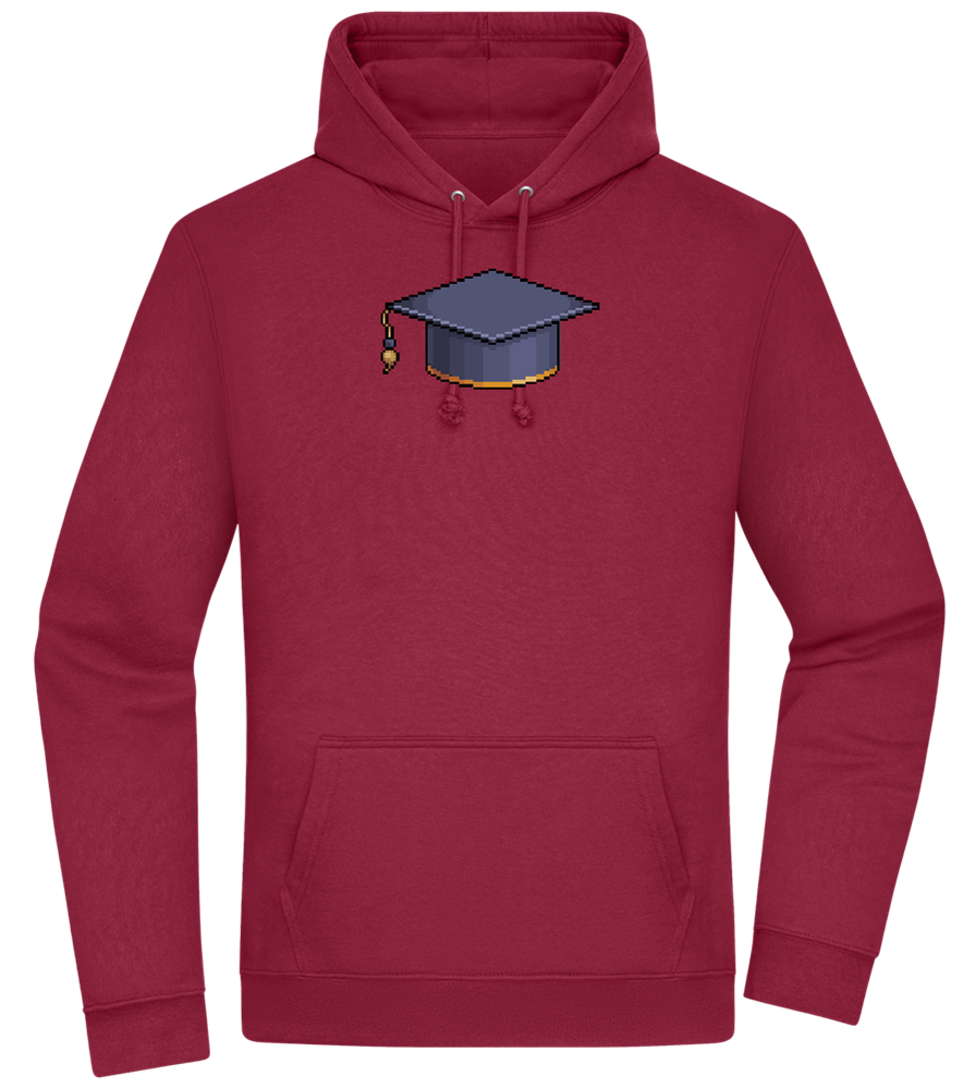 Pixelated Hat Design - Premium Essential Unisex Hoodie_BORDEAUX_front