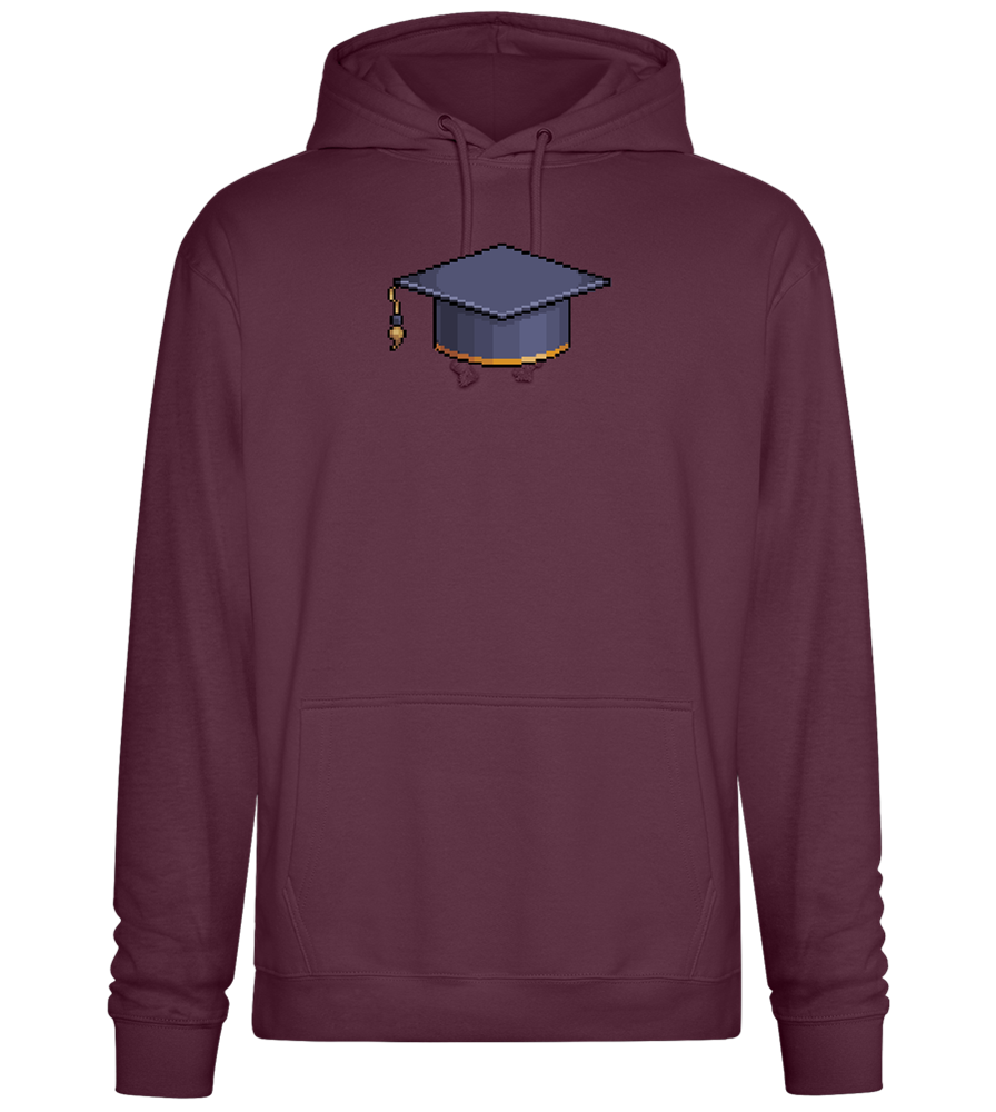 Pixelated Hat Design - Premium Essential Unisex Hoodie_BORDEAUX_front