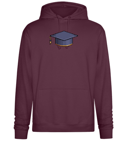 Pixelated Hat Design - Premium Essential Unisex Hoodie_BORDEAUX_front