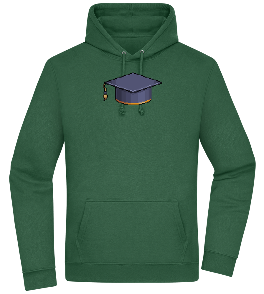 Pixelated Hat Design - Premium Essential Unisex Hoodie_GREEN BOTTLE_front