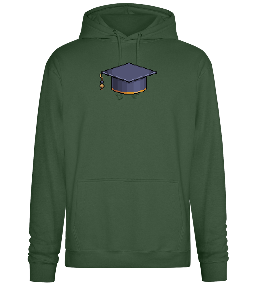 Pixelated Hat Design - Premium Essential Unisex Hoodie_GREEN BOTTLE_front