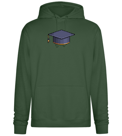 Pixelated Hat Design - Premium Essential Unisex Hoodie_GREEN BOTTLE_front