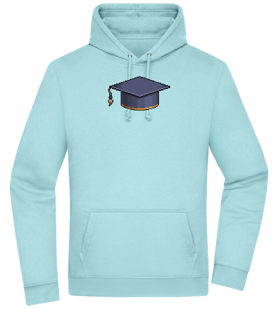 Pixelated Hat Design - Premium Essential Unisex Hoodie_POOL BLUE_front