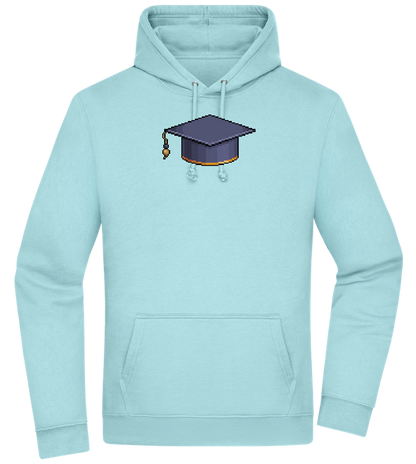 Pixelated Hat Design - Premium Essential Unisex Hoodie_POOL BLUE_front