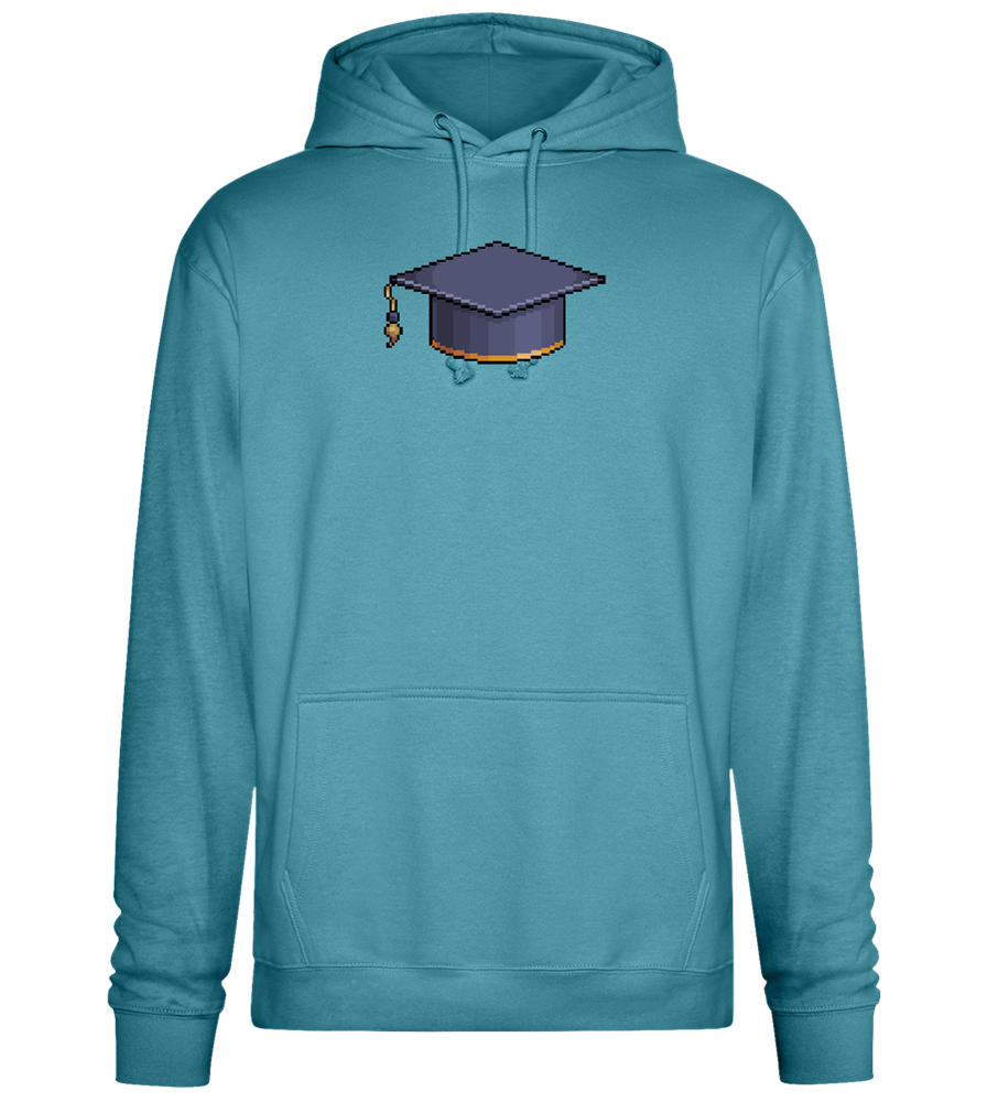 Pixelated Hat Design - Premium Essential Unisex Hoodie_POOL BLUE_front