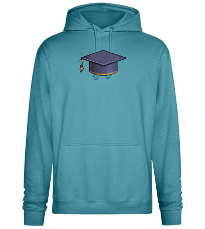 Pixelated Hat Design - Premium Essential Unisex Hoodie_POOL BLUE_front