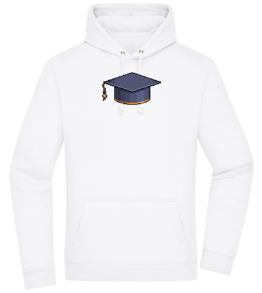 Pixelated Hat Design - Premium Essential Unisex Hoodie_WHITE_front