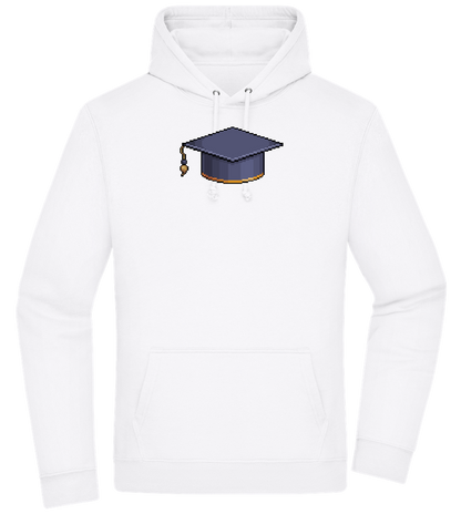 Pixelated Hat Design - Premium Essential Unisex Hoodie_WHITE_front