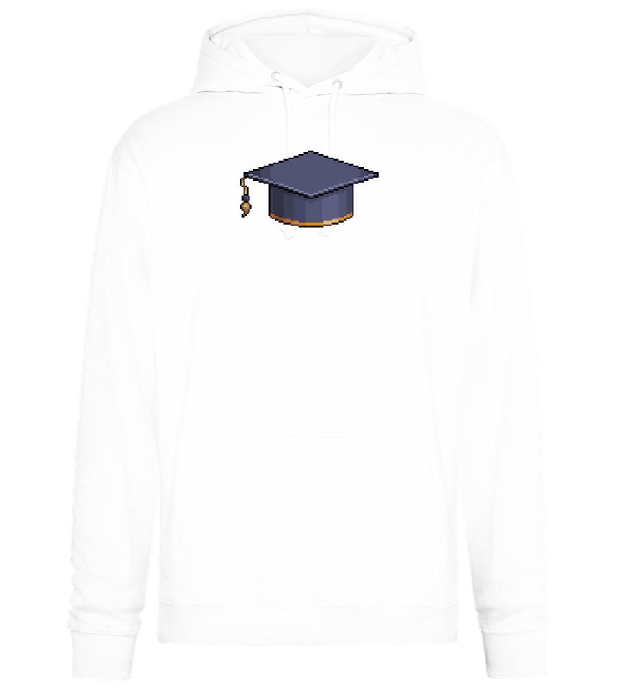 Pixelated Hat Design - Premium Essential Unisex Hoodie_WHITE_front