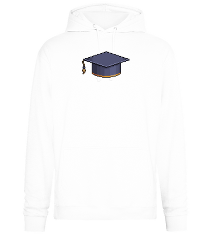 Pixelated Hat Design - Premium Essential Unisex Hoodie_WHITE_front