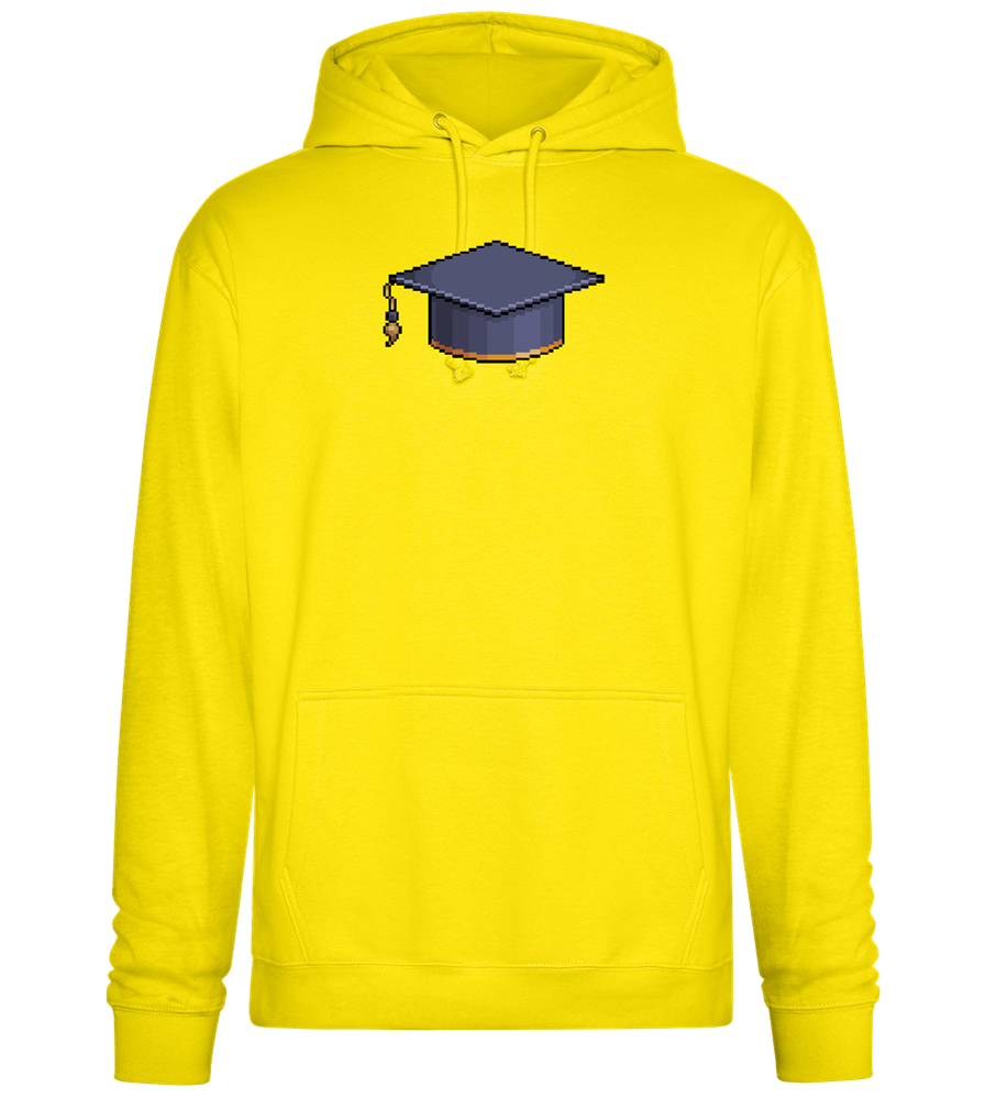 Pixelated Hat Design - Premium Essential Unisex Hoodie_YELLOW_front