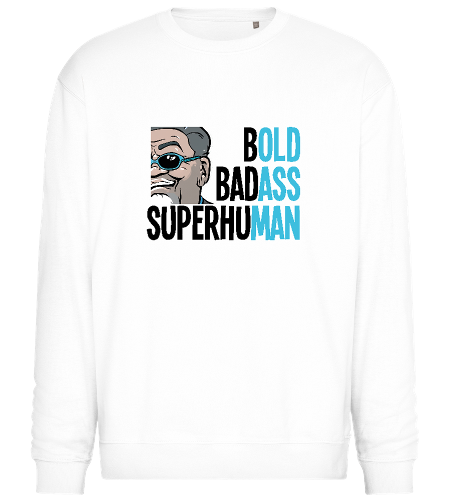 Bold Man Design - Comfort Essential Unisex Sweater_WHITE_front