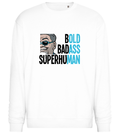 Bold Man Design - Comfort Essential Unisex Sweater_WHITE_front