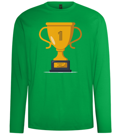 #1 Grandpa Design - Comfort men's long sleeve t-shirt_MEADOW GREEN_front