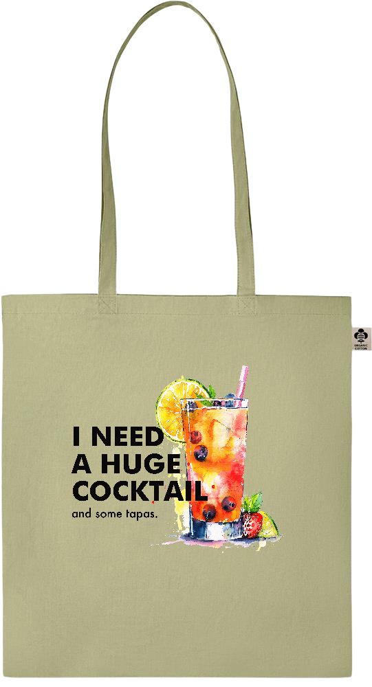 A Huge Cocktail Design - Essential colored organic cotton tote bag_GREEN_front