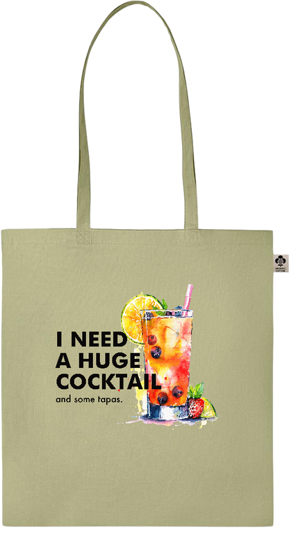 A Huge Cocktail Design - Essential colored organic cotton tote bag_GREEN_front