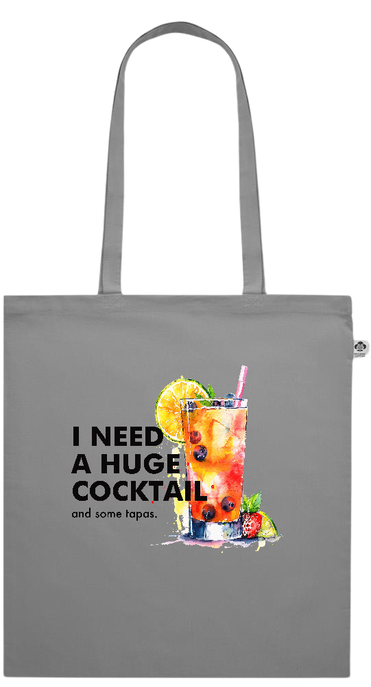 A Huge Cocktail Design - Essential colored organic cotton tote bag_GREY_front