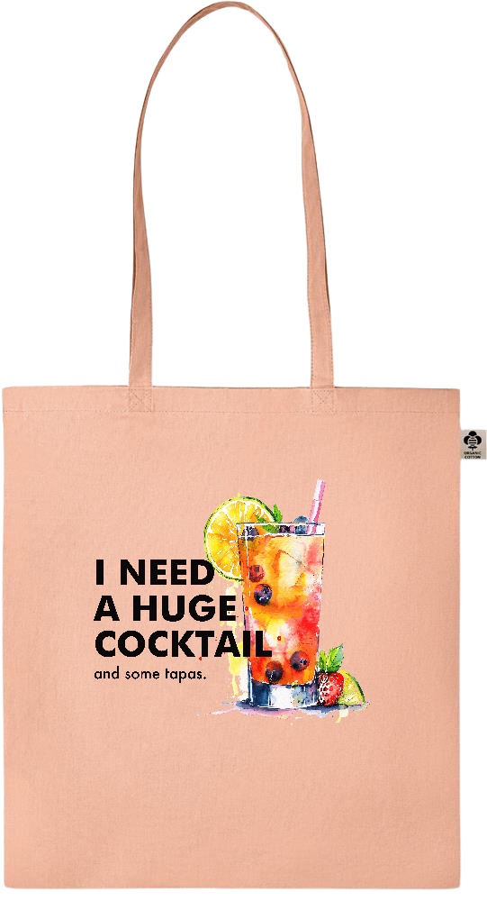 A Huge Cocktail Design - Essential colored organic cotton tote bag_ORANGE_front