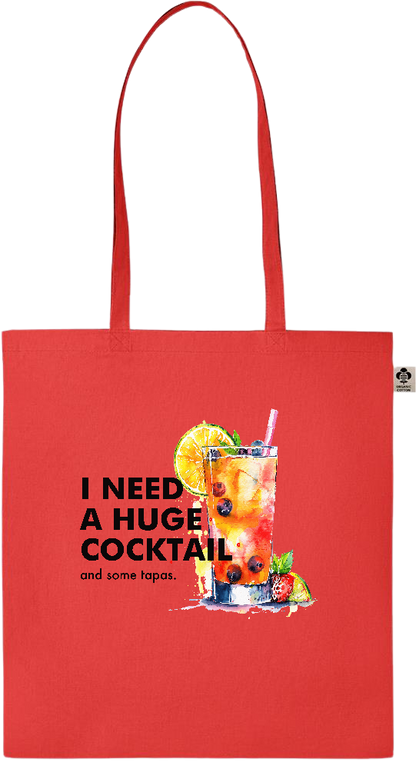 A Huge Cocktail Design - Essential colored organic cotton tote bag_RED_front