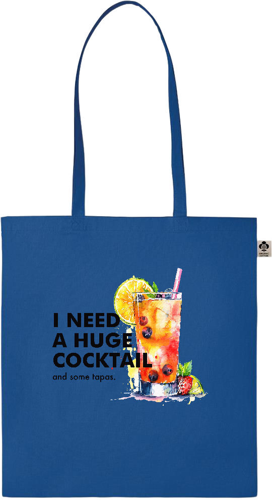 A Huge Cocktail Design - Essential colored organic cotton tote bag_ROYAL BLUE_front