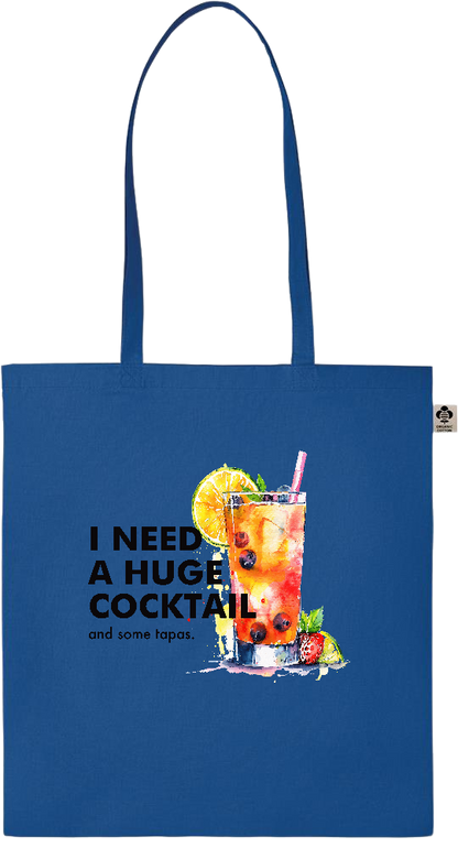 A Huge Cocktail Design - Essential colored organic cotton tote bag_ROYAL BLUE_front