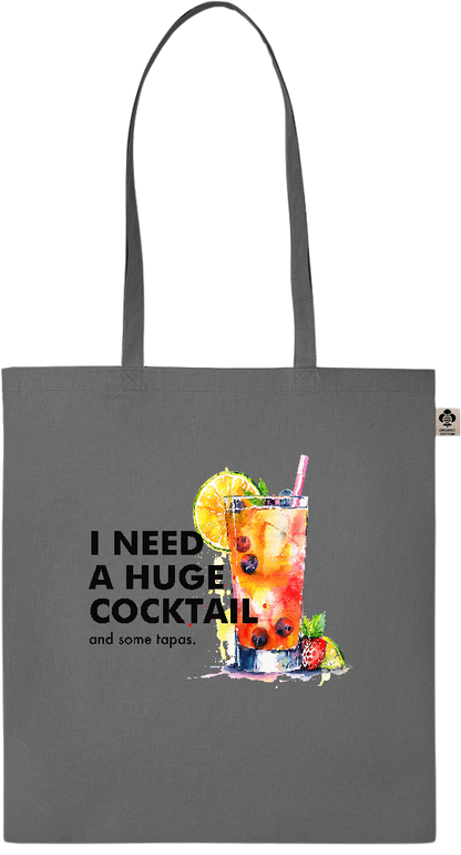 A Huge Cocktail Design - Essential colored organic cotton tote bag_STONE GREY_front