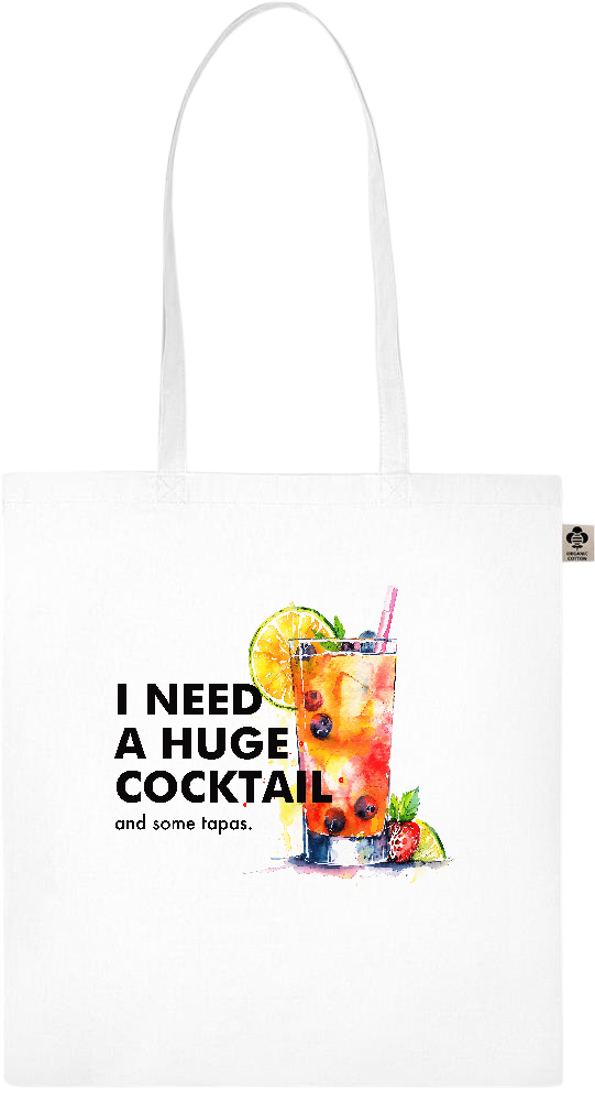 A Huge Cocktail Design - Essential colored organic cotton tote bag_WHITE_front